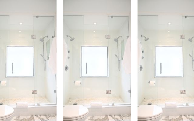 Refined finishes and a two-person shower.