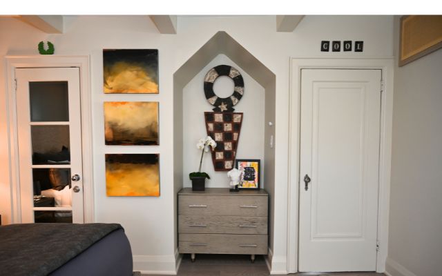 Thoughtful detailing throughout the primary bedroom.
